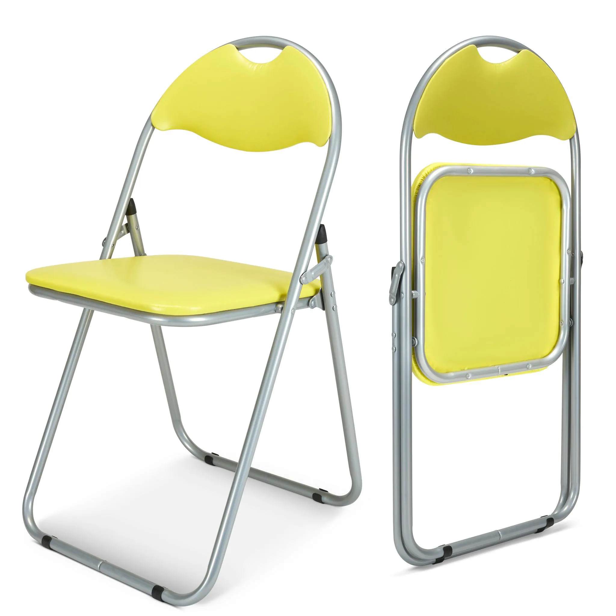 Folding Padded Office Chair - Yellow