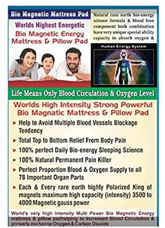 GT Enterprise BIO Magnetic Mattress Protector with 2 Pillow (6X6 feet) Maroon