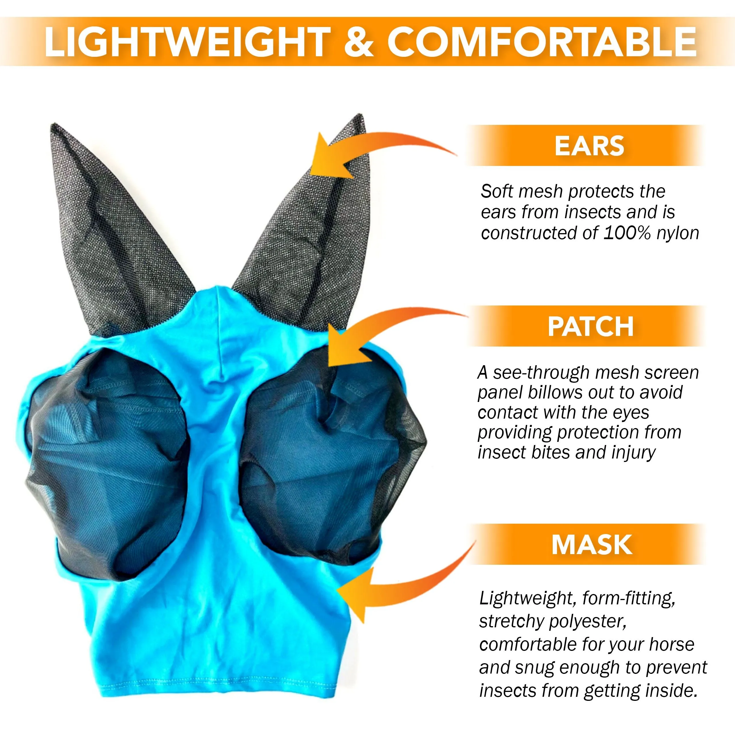 Horse Fly Mask with Ears