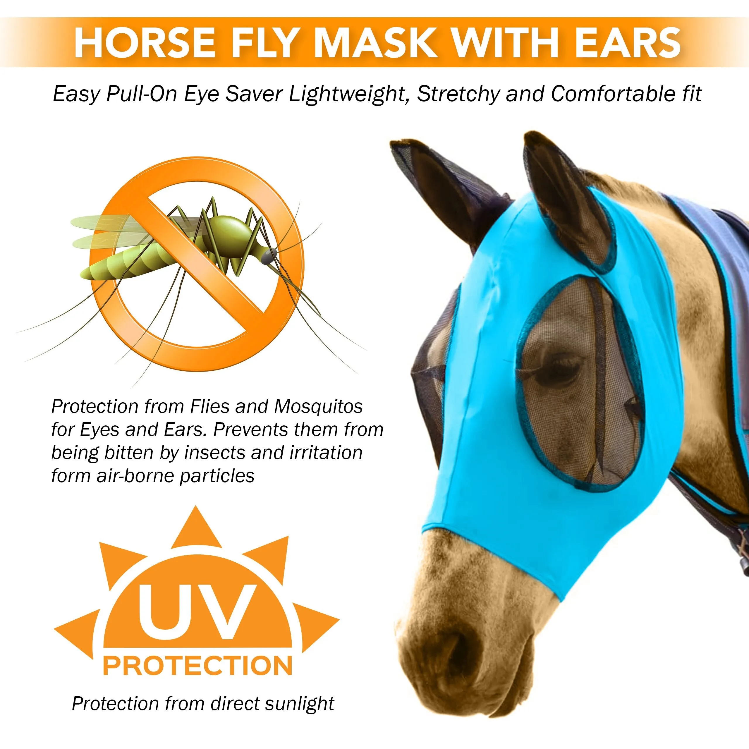 Horse Fly Mask with Ears