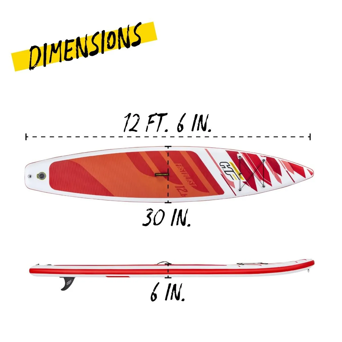 HydroFrorceFastblast Tech - 12’6ft SUP Inflatable Stand Up Paddle Board