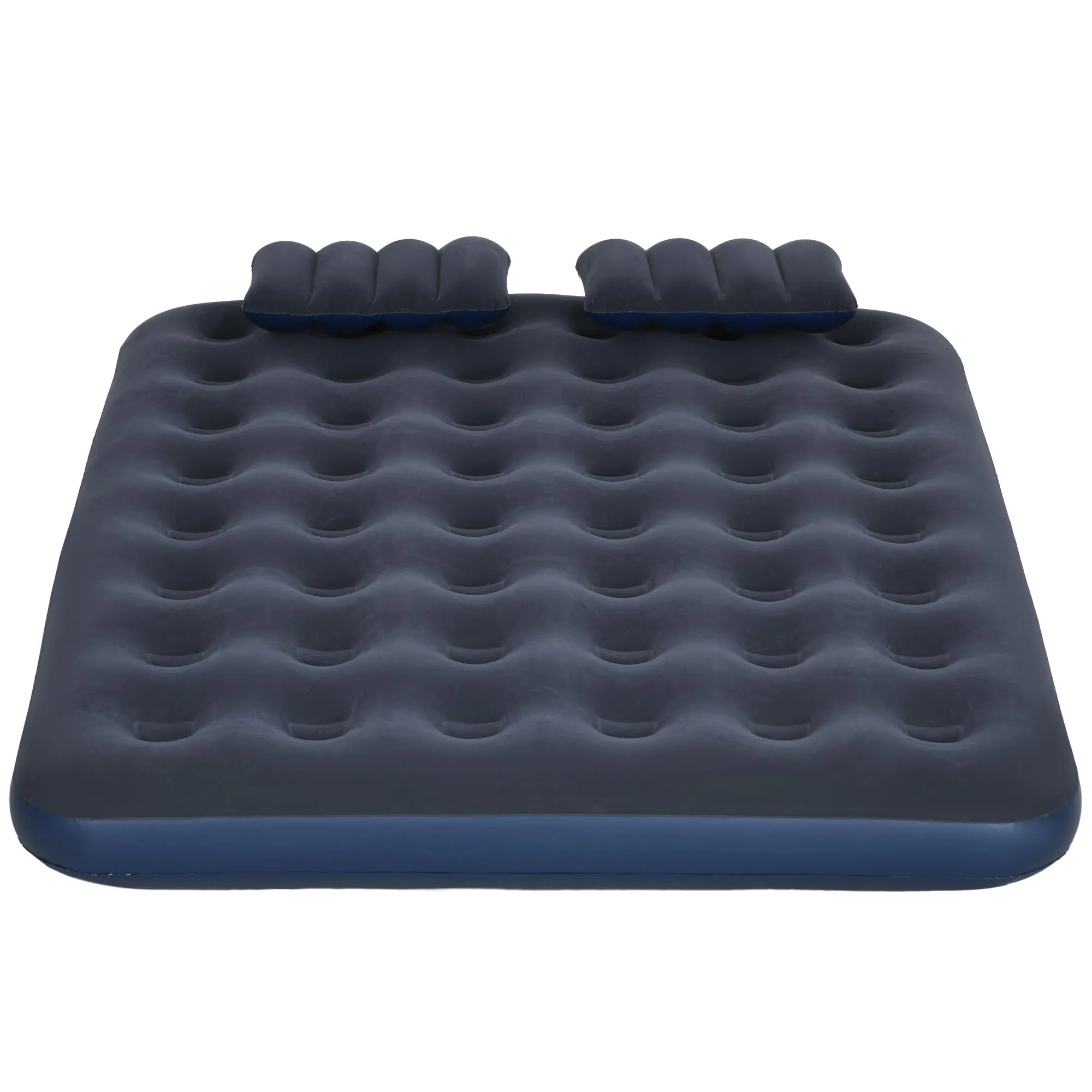 Inflatable Double Air Bed, with Hand Pump - Blue