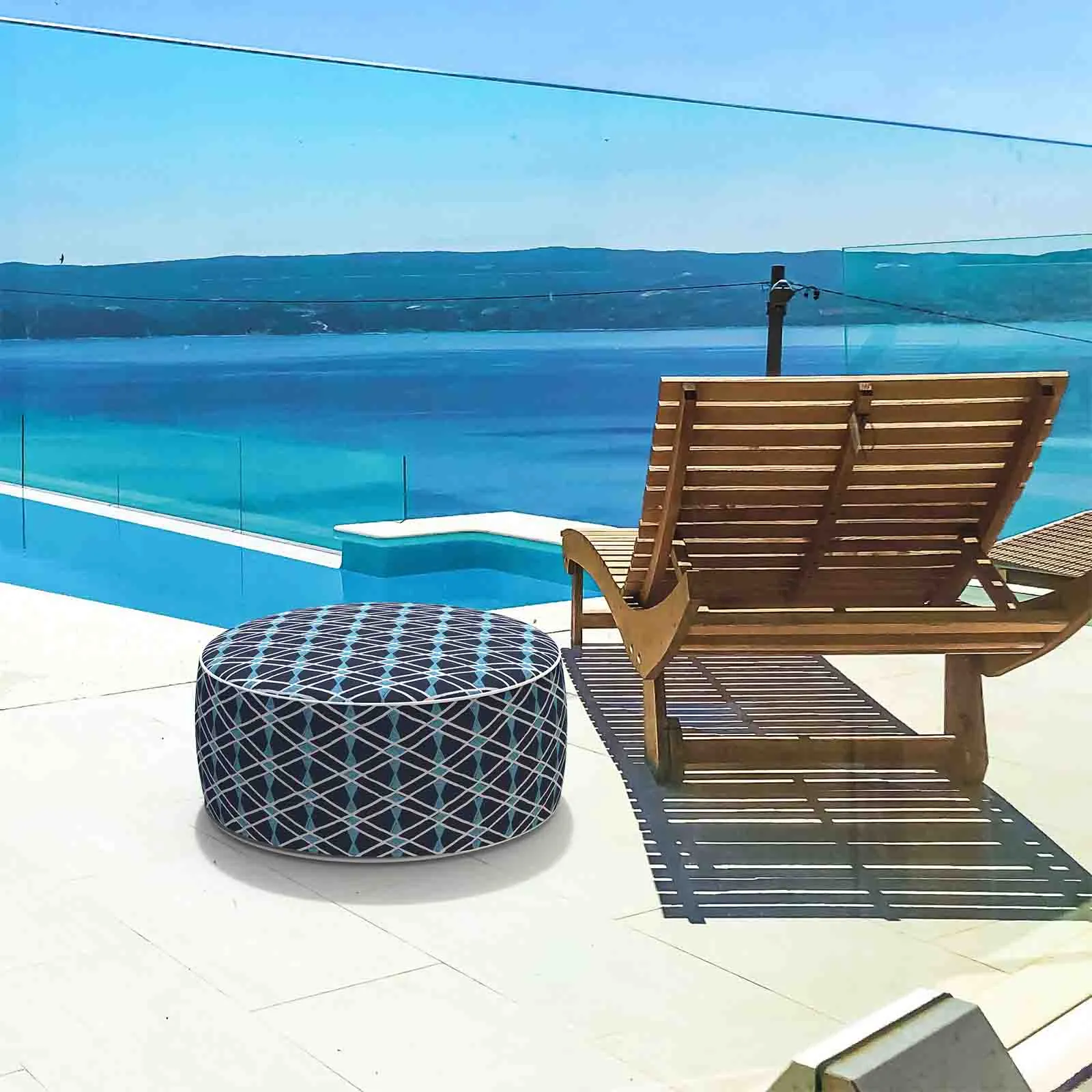 Inflatable Ottoman Navy Bownot LVTXIII Outdoor