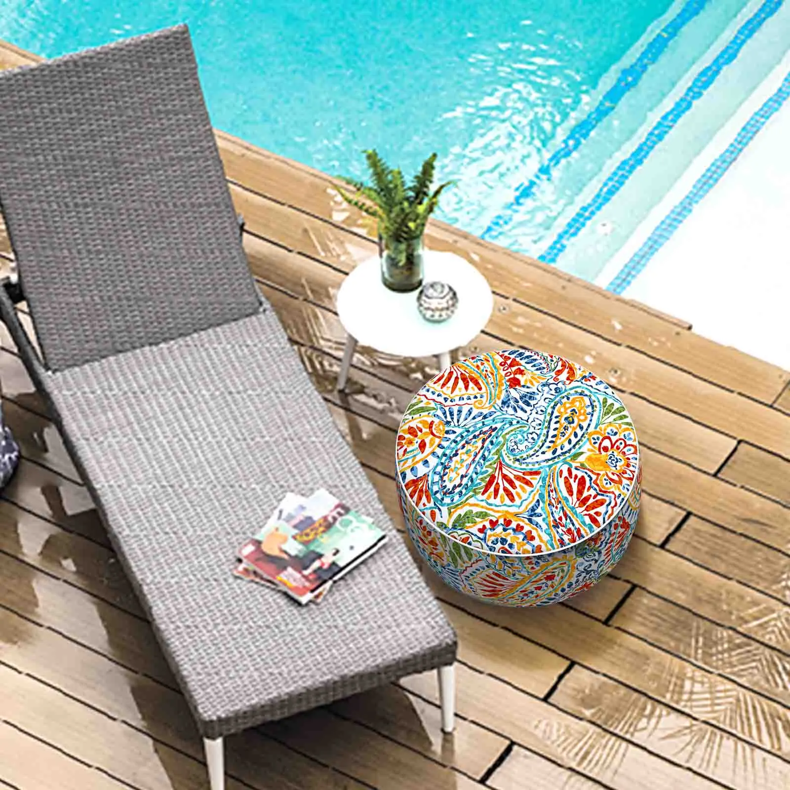 Inflatable Ottoman Paisley Ummi Multi LVTXIII Outdoor