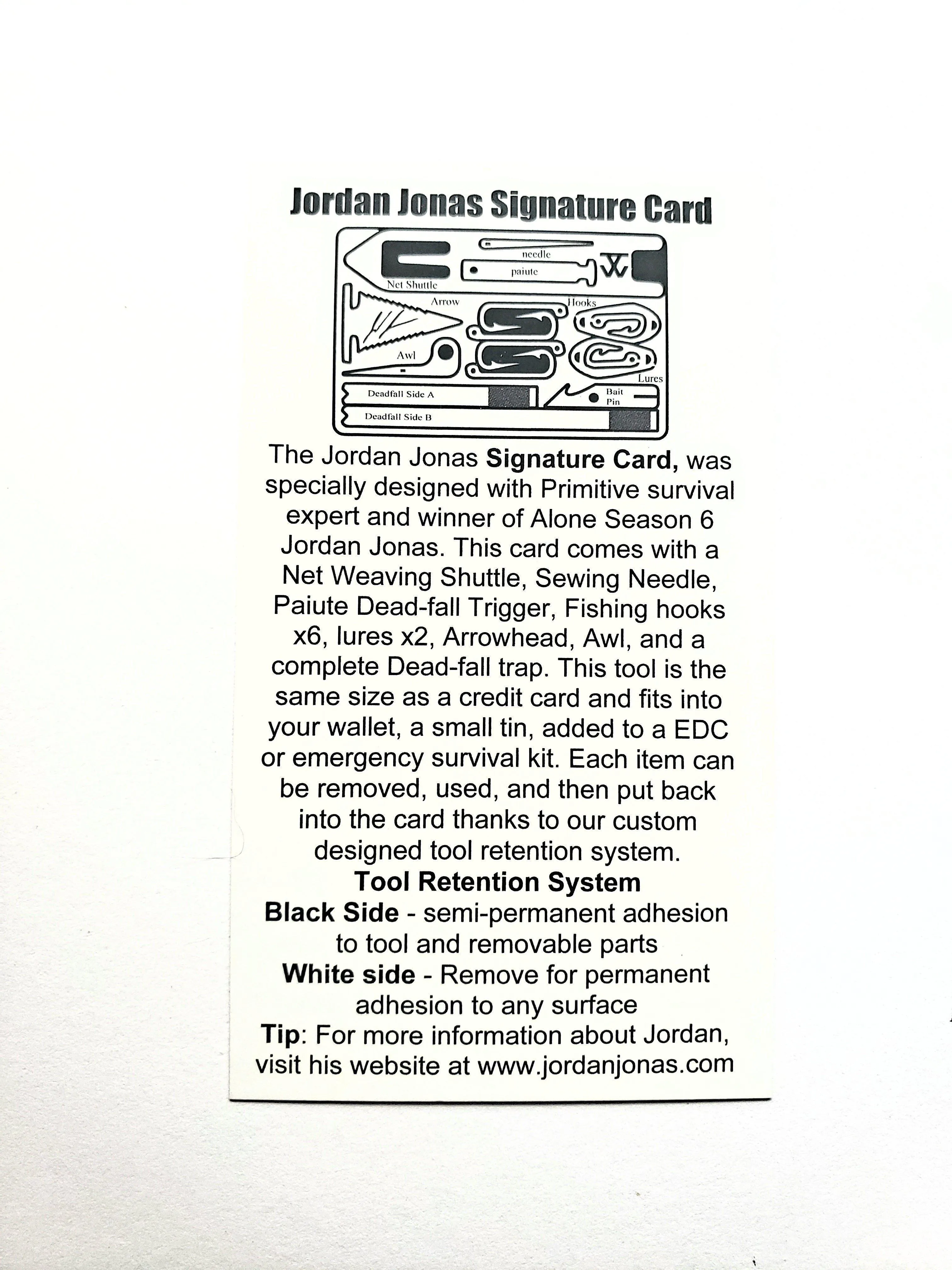 Jordan Jonas Signature Survival Card