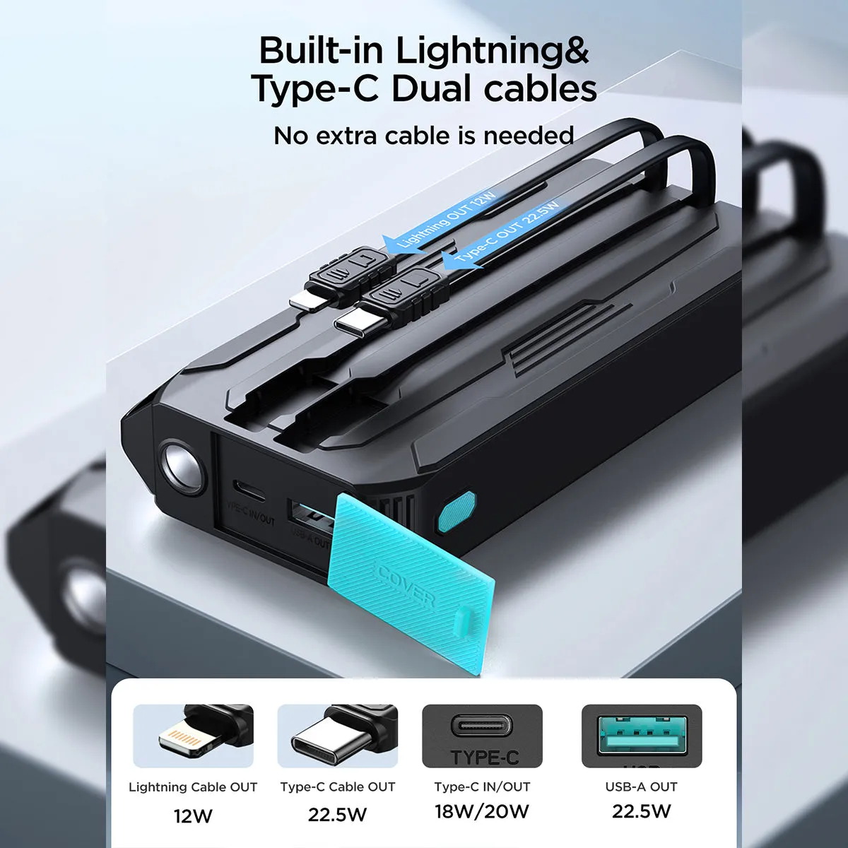 JOYROOM JR-L018 22.5W Power Bank 20000mAh with Dual Cables