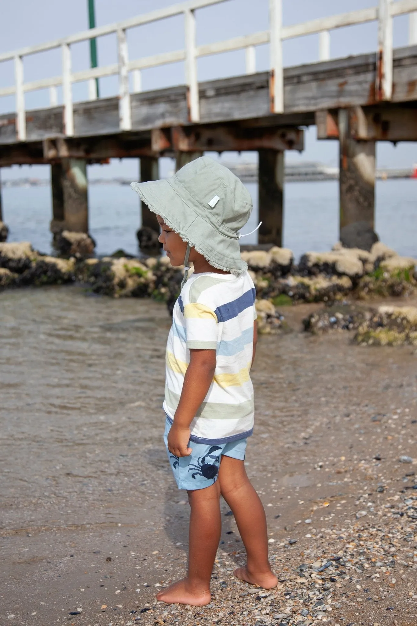 Khaki Frayed Bucket Hat