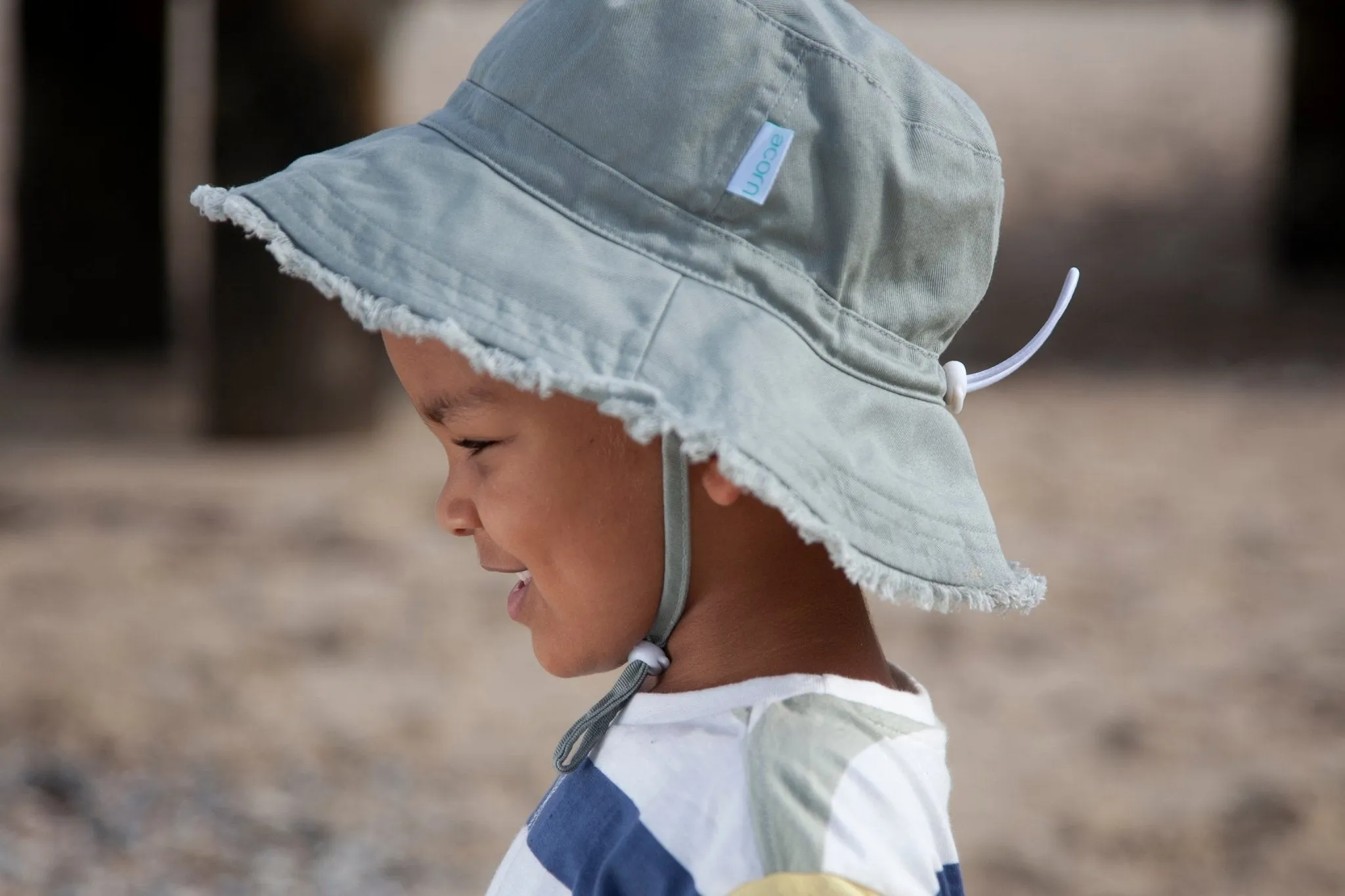 Khaki Frayed Bucket Hat