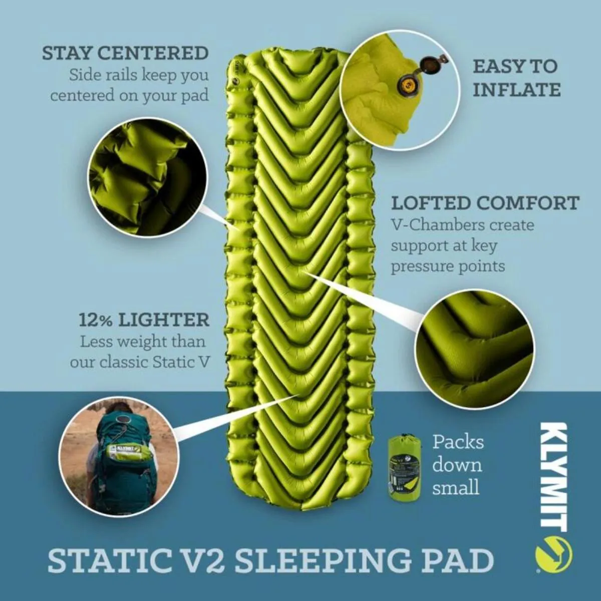 Klymit Static V2 Sleeping Pad - Green