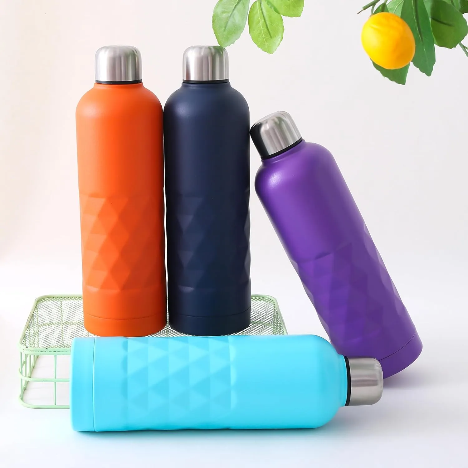 Kuber Industries Pack of 3 Vacuum Insulated Water Bottle | Stainless Steel Water Bottle | Hot & Cold Water Bottle | Leakproof, BPA Free, Rustproof | 750 ML | Dark Blue