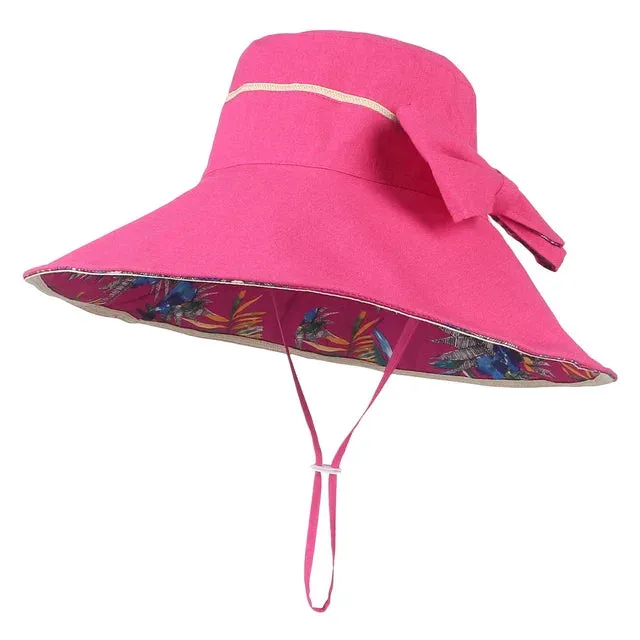 Large Brim Bowknot Bucket Hat Sun Hat