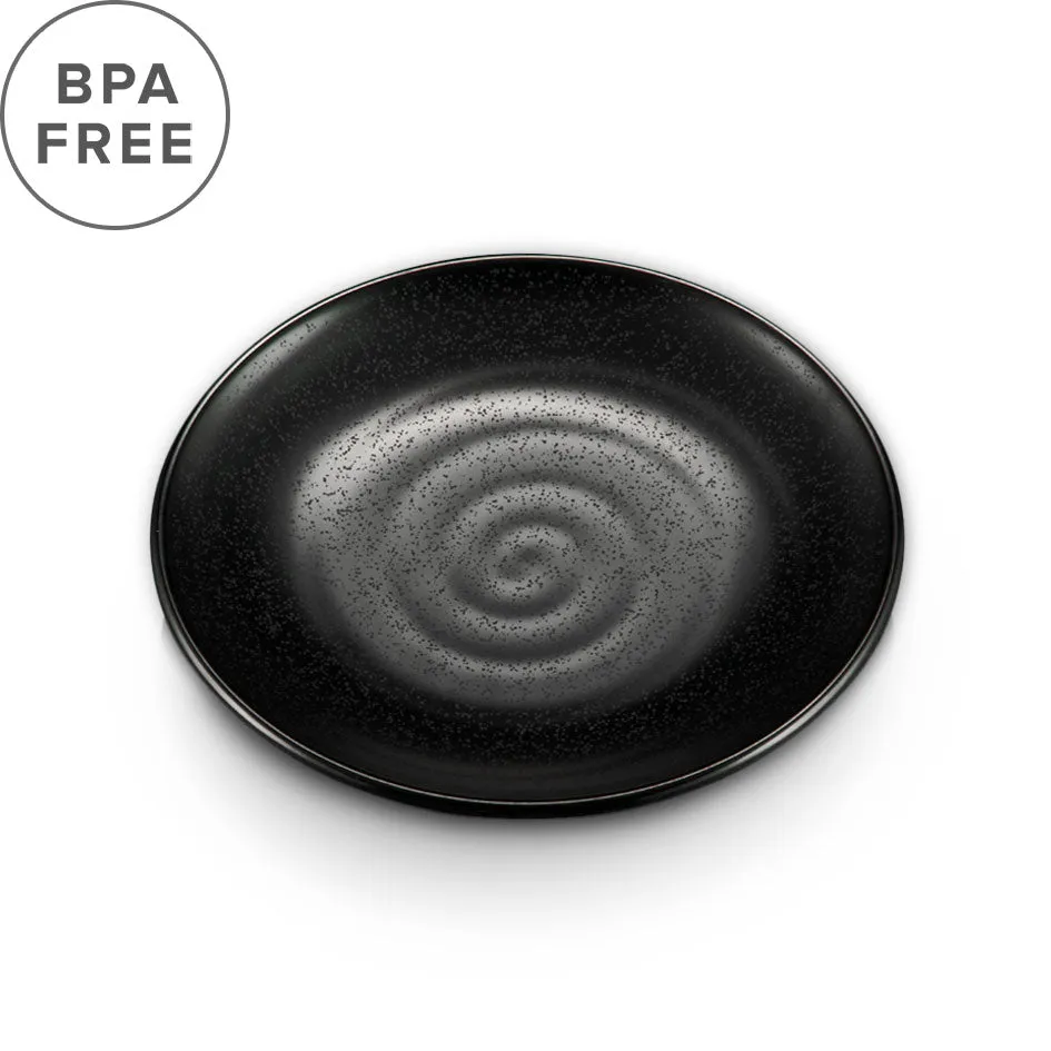 Melamine Black Grainy Salad Plate 7.1" dia