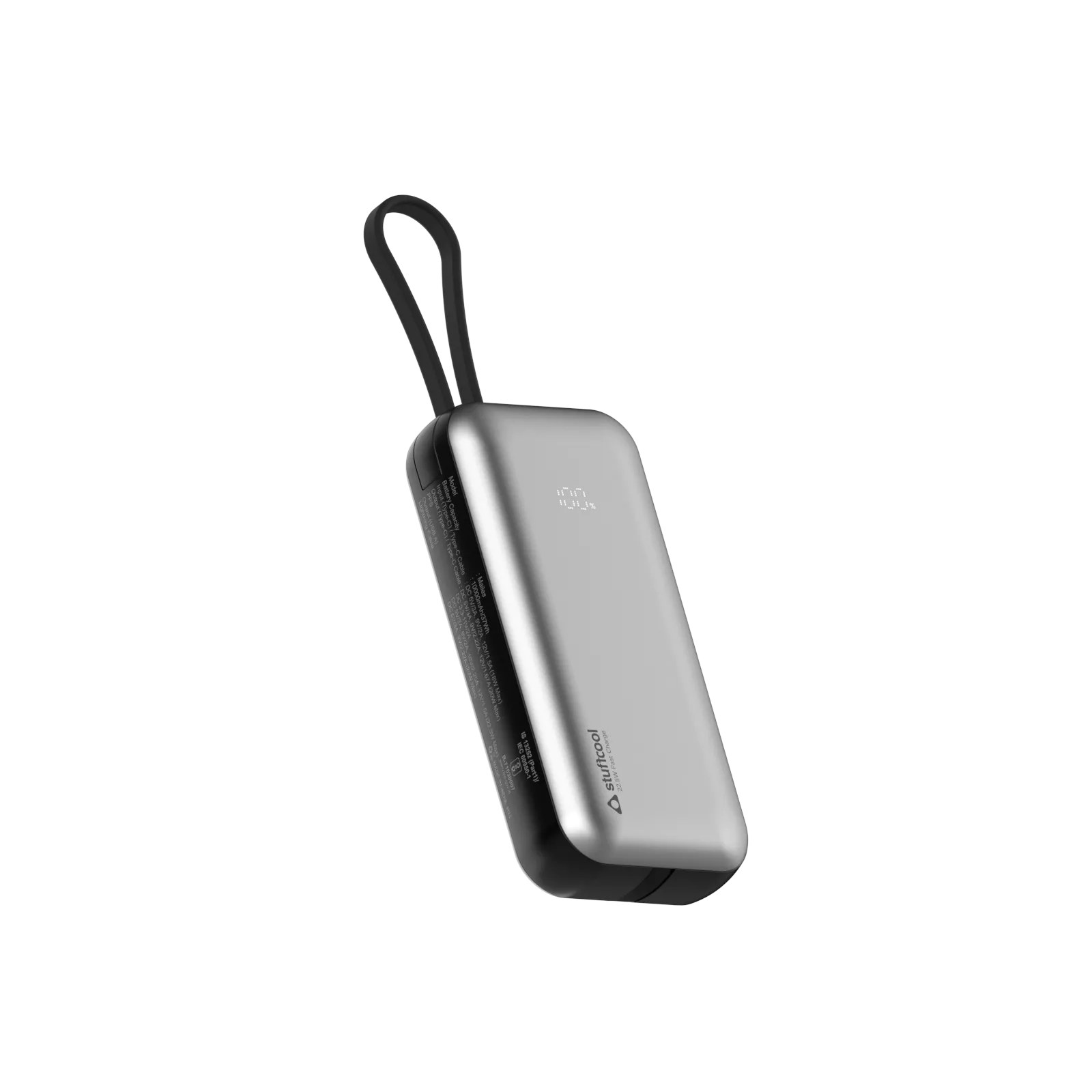 Miles 10000mAH Powerbank with built-in Type-C and Lightning cable