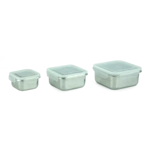 Minimal Stainless Steel Containers Set