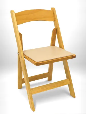 Natural Wood Padded Folding Chairs