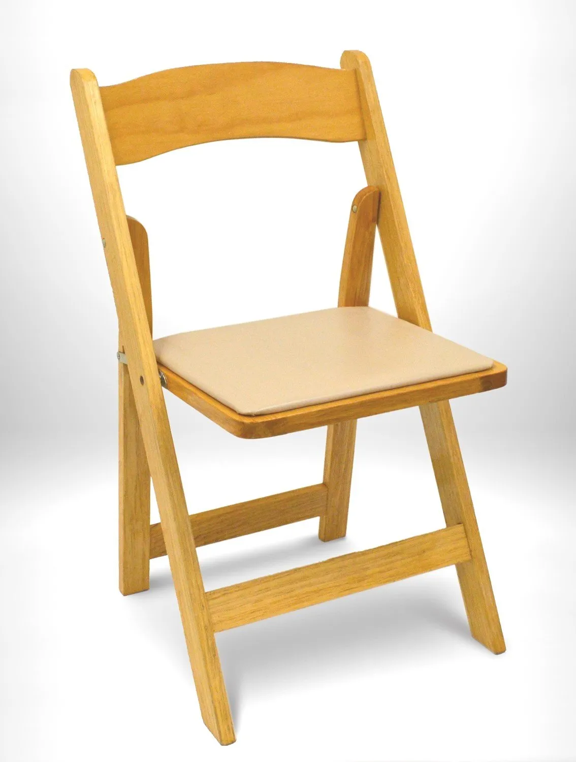 Natural Wood Padded Folding Chairs