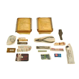 Original U.S. Vietnam War 1962 Dated Survival, Escape and Evasion Kit “SEEK” Containers 1 & 2 - Complete - SERE; Survival, Evasion, Resistance and Escape