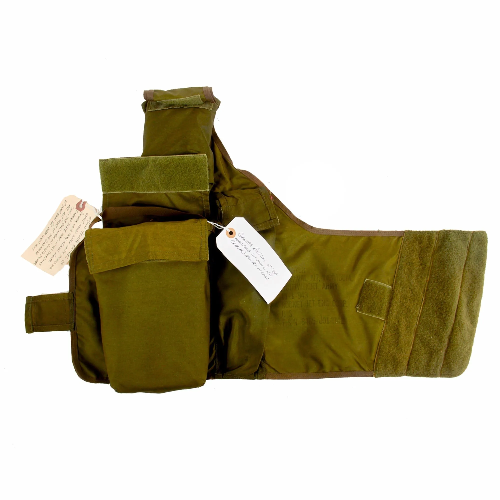 Original U.S. Vietnam War Rare 1 of Only 100 Issued Experimental “Holster Survival Kit, Individual” Issued To Sgt Maj George Beitzel, MACV-SOG - Complete, Sealed