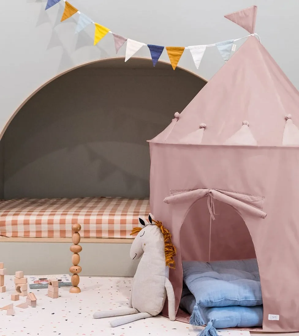 pink recycled fabric play tent