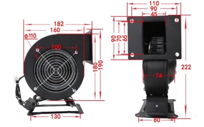 Portable Air Blower for Inflatables Centrifugal Blower Small Metal Case 60W Low Noise and Simple Operation