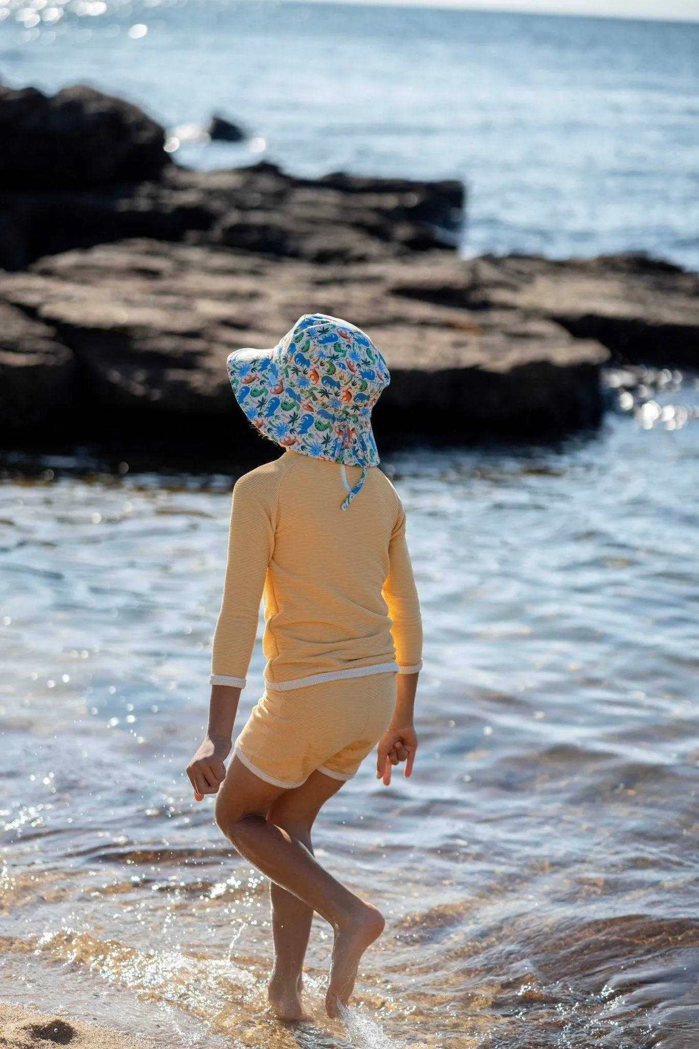 Prehistoric Wide Brim Swim Bucket Hat