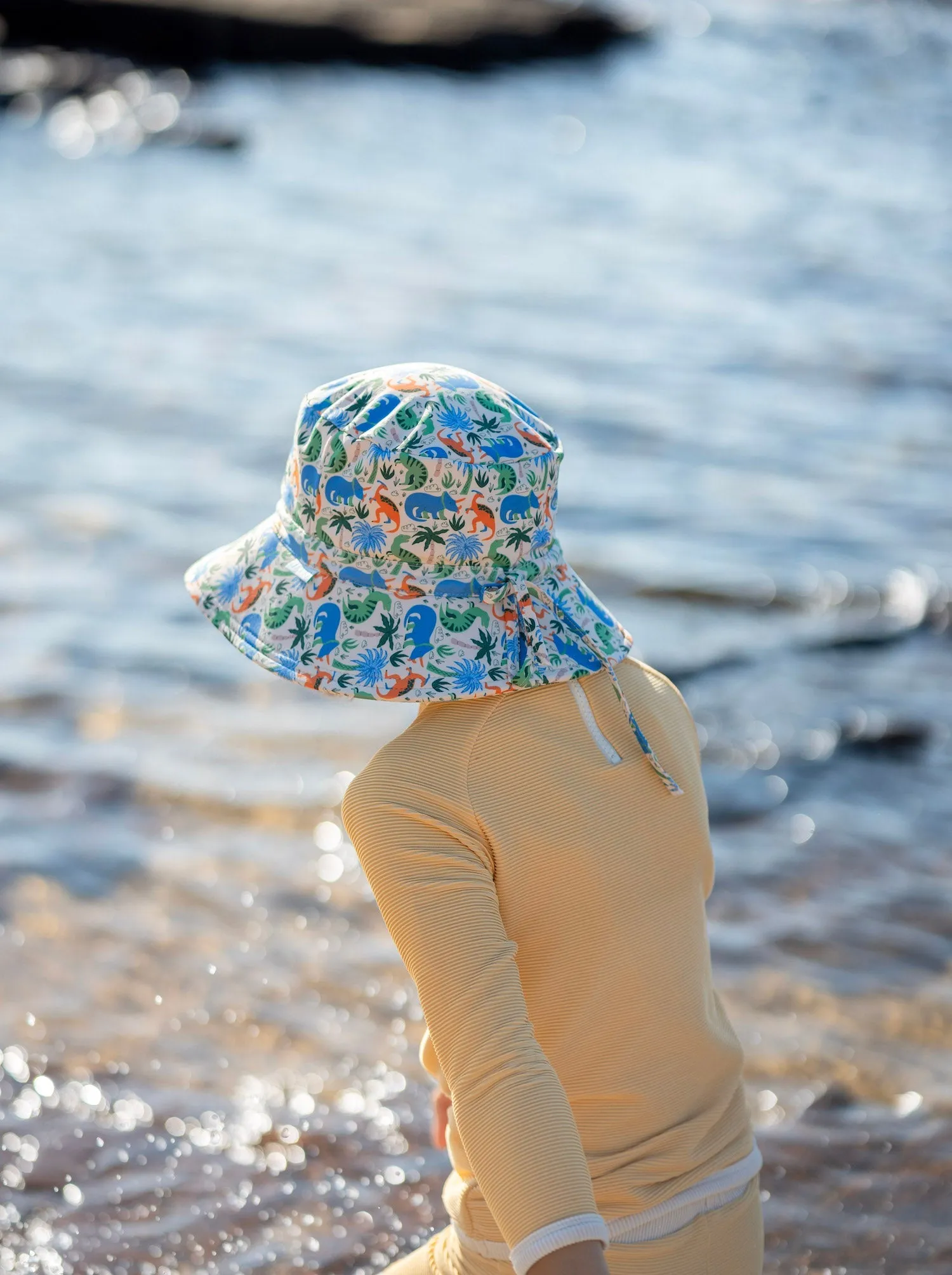 Prehistoric Wide Brim Swim Bucket Hat