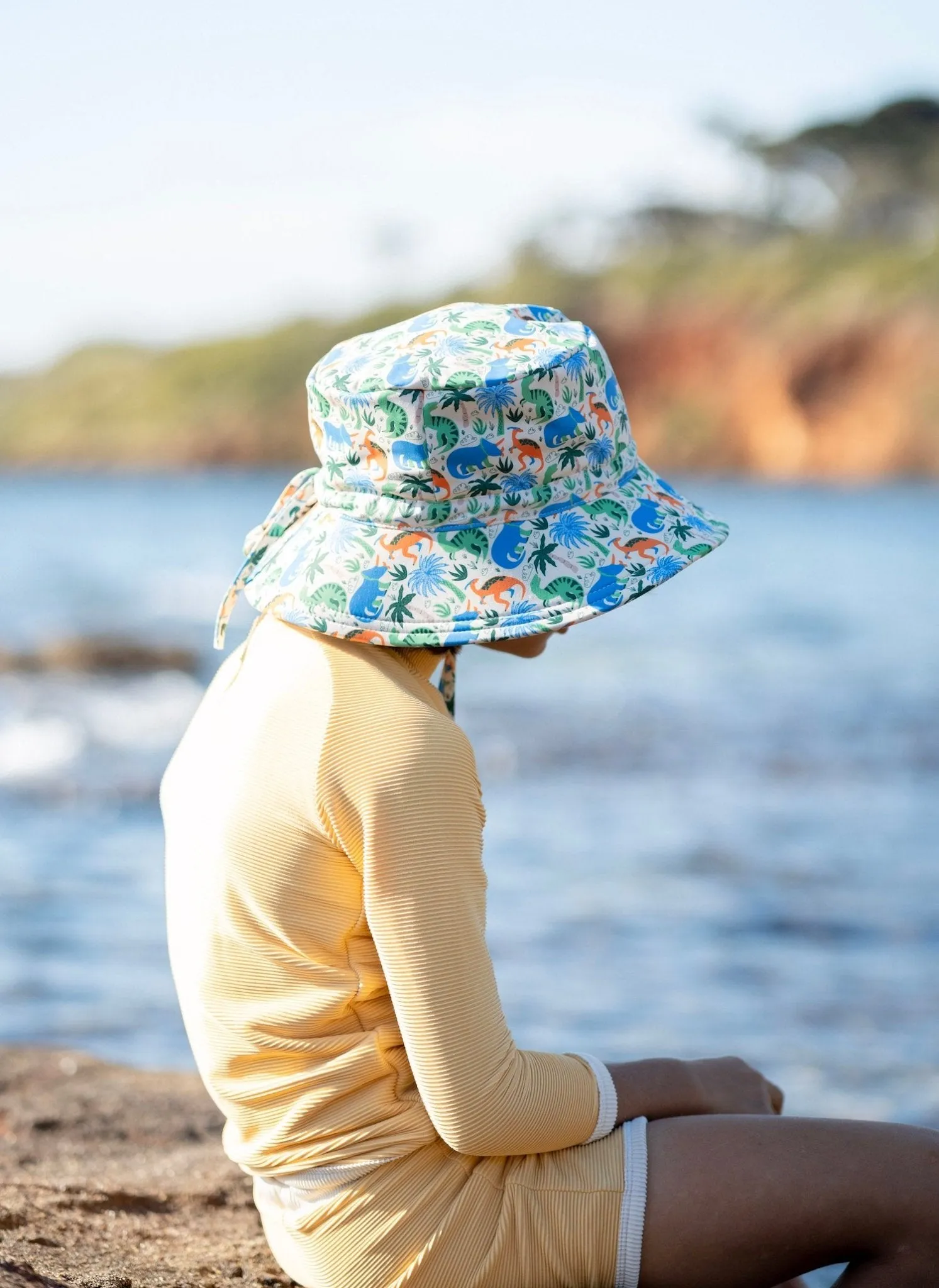 Prehistoric Wide Brim Swim Bucket Hat