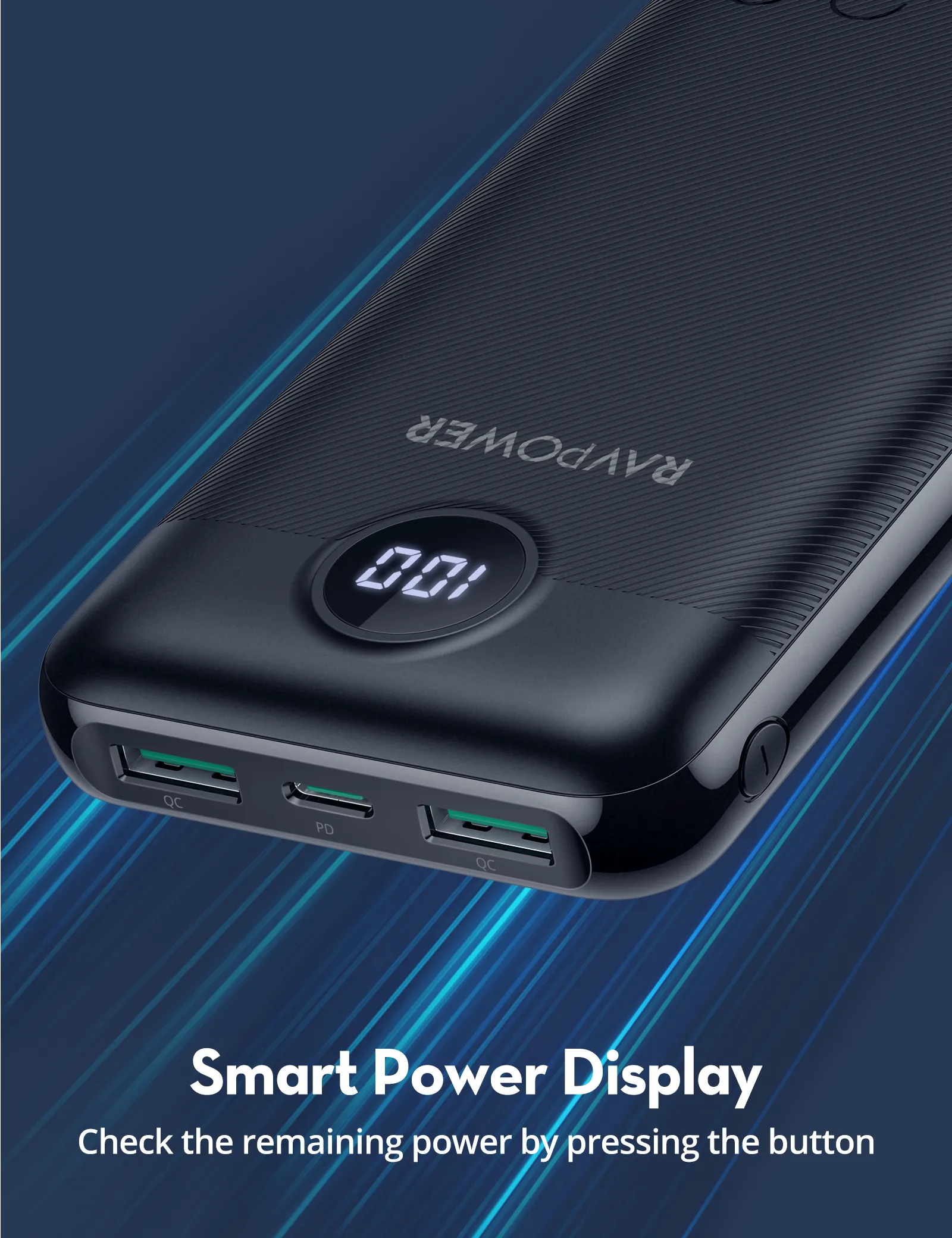 RAVPower PB1205 20000mAh PD 20W 3-Port USB C Power Bank