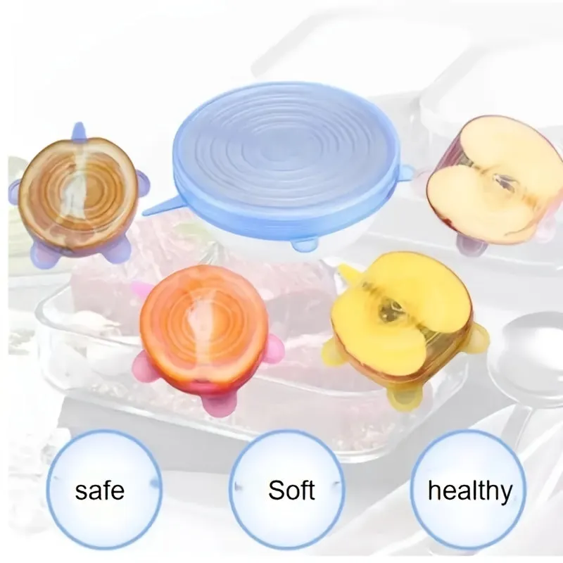 Reusable Silicone Stretch Lids OdorFree Food Covers for Storage