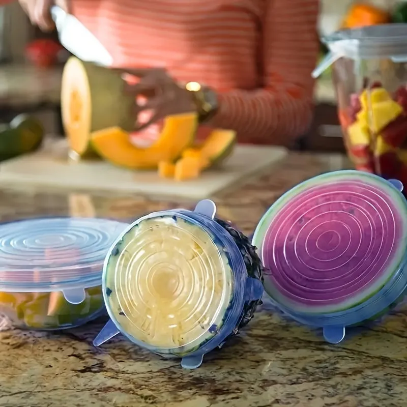 Reusable Silicone Stretch Lids OdorFree Food Covers for Storage