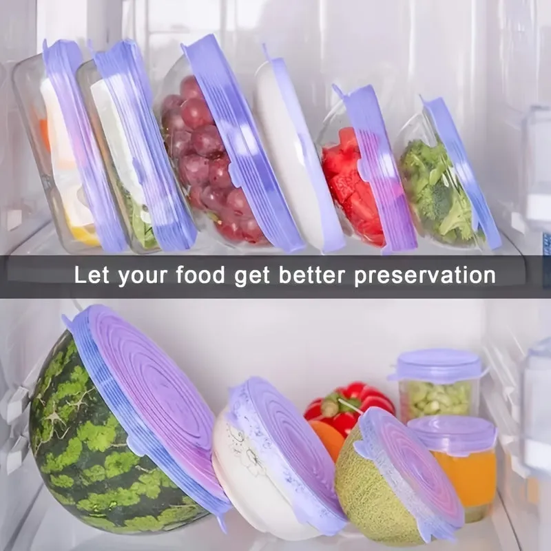 Reusable Silicone Stretch Lids OdorFree Food Covers for Storage