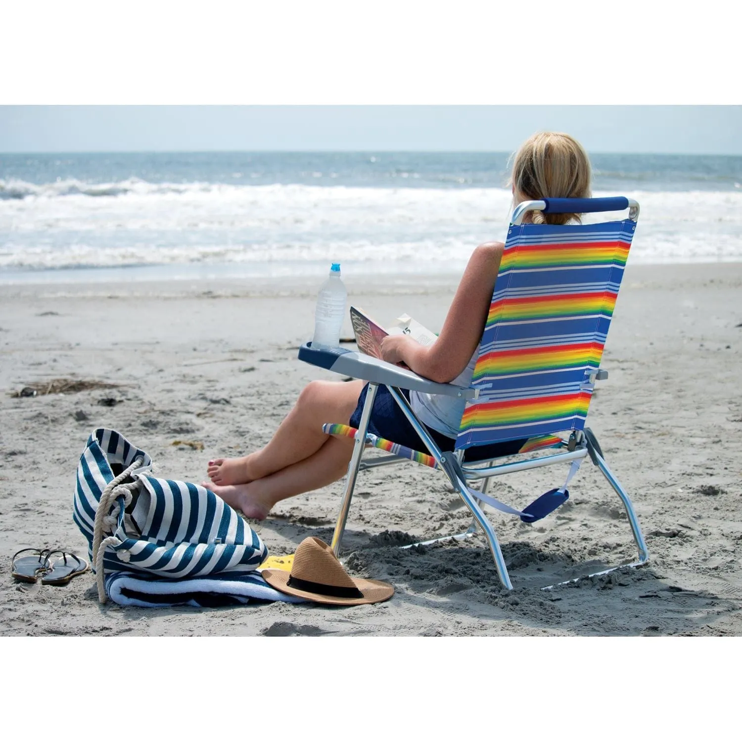 RIO Beach | 4-Position 15" Tall Beach Chair - Stripe