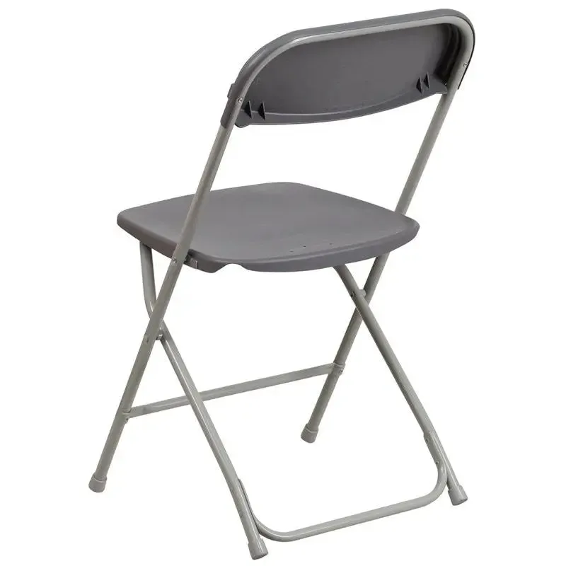 Rivera Heavy Duty Plastic Folding Chair, Grey