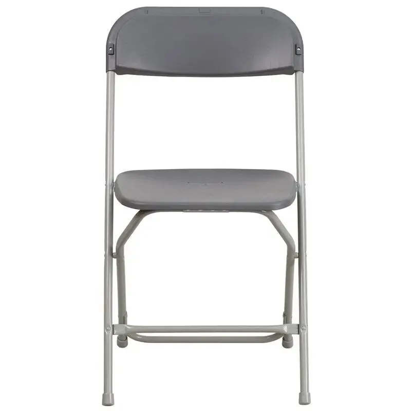 Rivera Heavy Duty Plastic Folding Chair, Grey