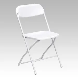 Rivera Heavy Duty Plastic Folding Chair, White