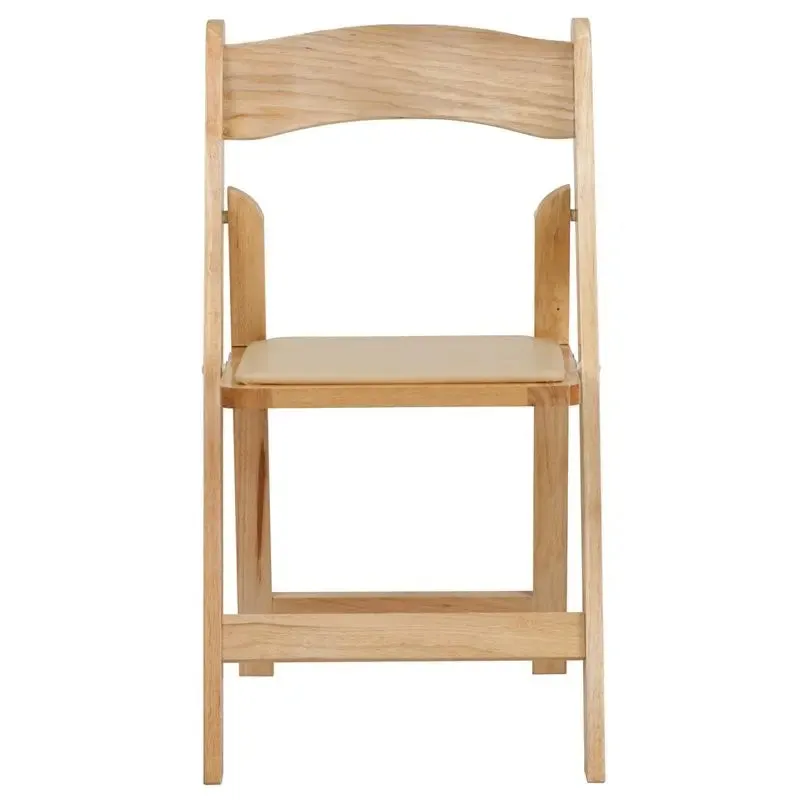 Rivera Wood Folding Chair, Natural, Vinyl Seat