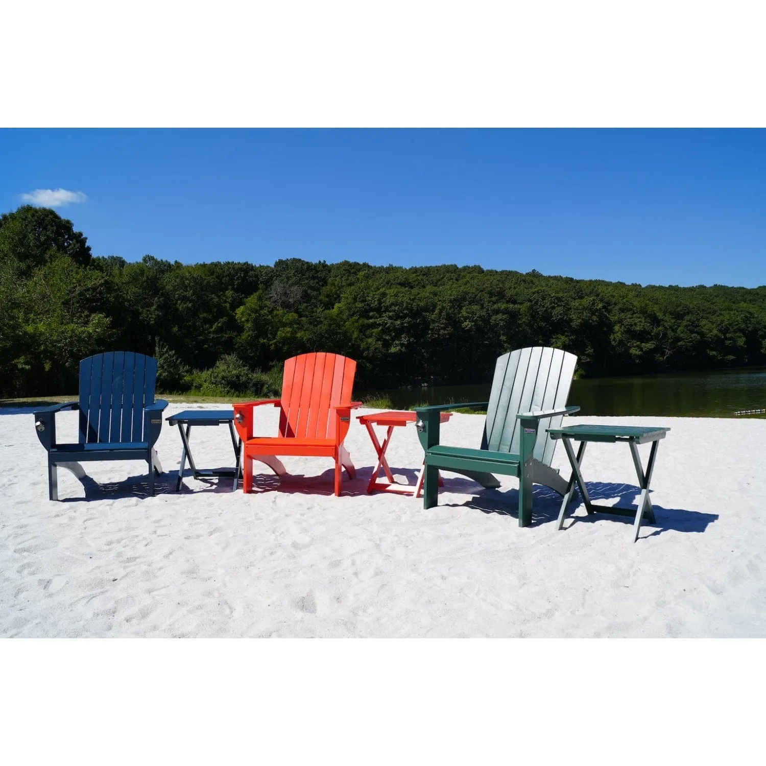 Riverstone | Adirondack Chair with Side Table - Orange