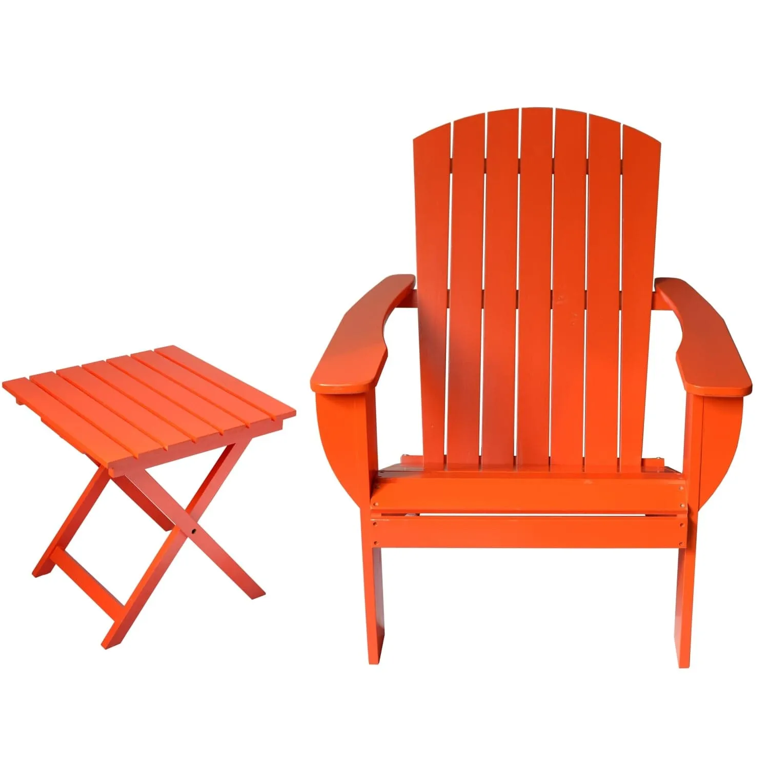 Riverstone | Adirondack Chair with Side Table - Orange