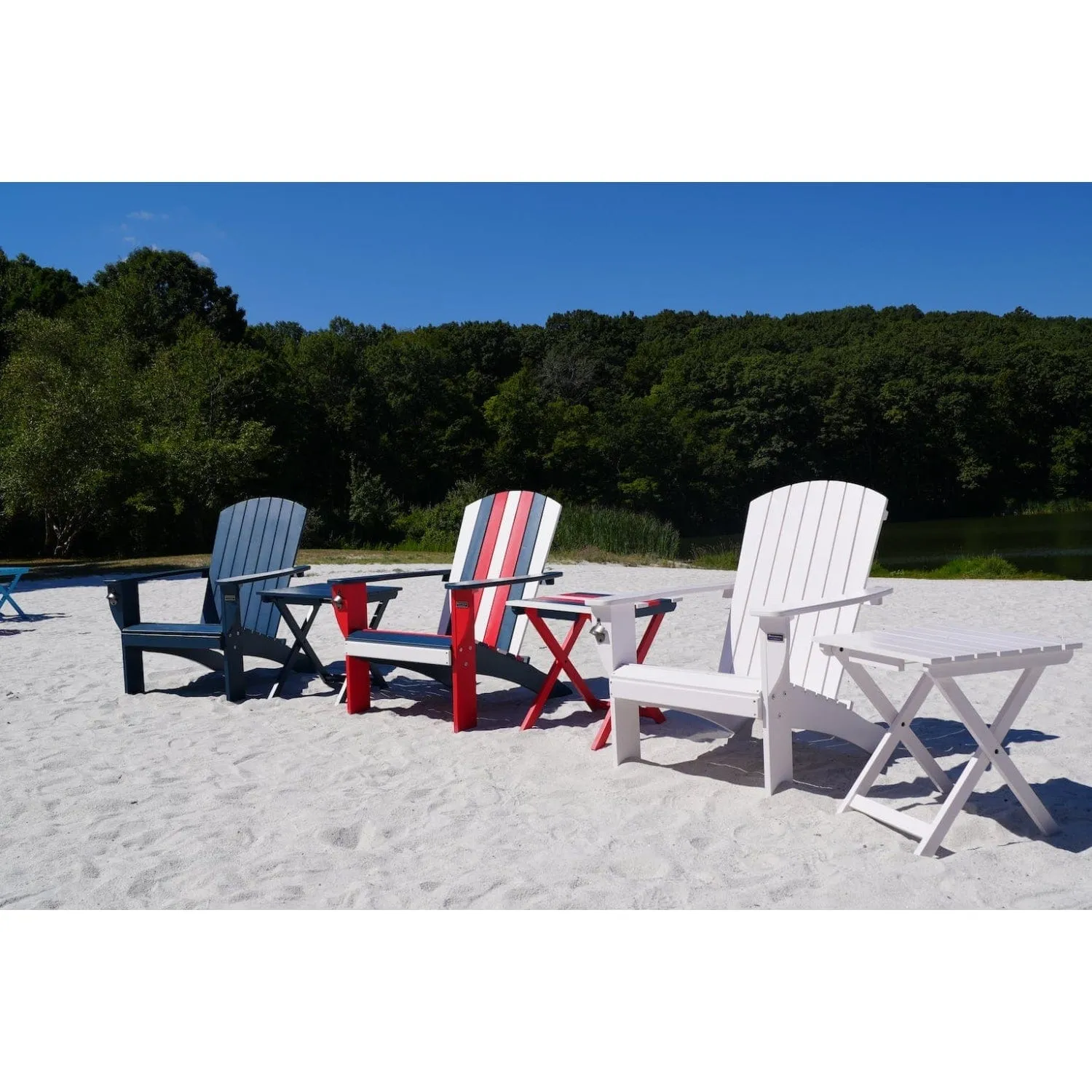 Riverstone | Adirondack Chair with Side Table - Orange