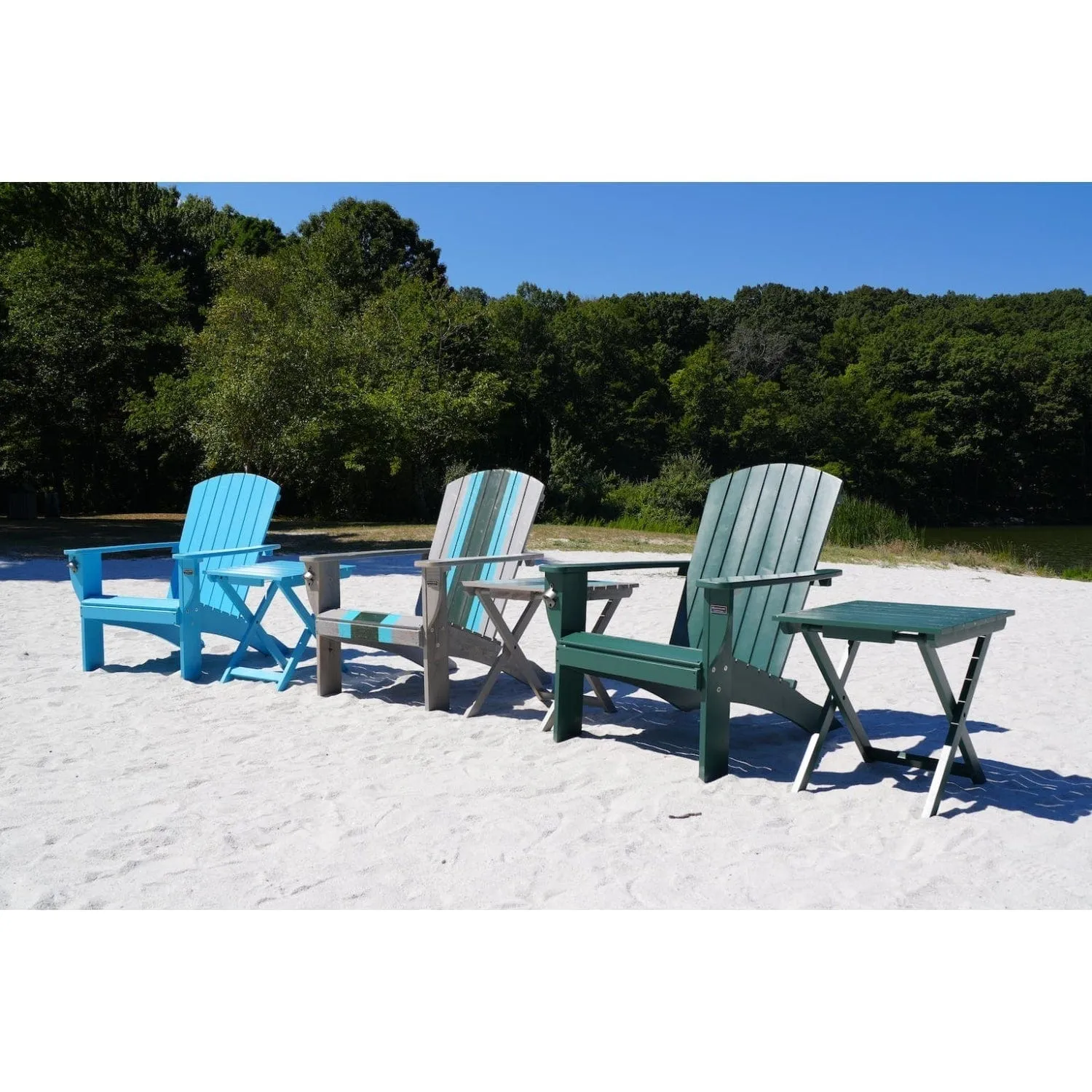 Riverstone | Adirondack Chair with Side Table - Racing Grey