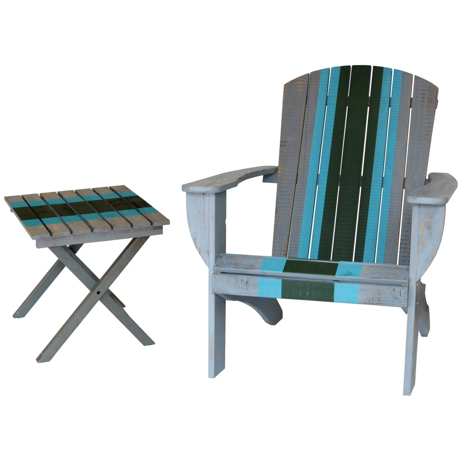 Riverstone | Adirondack Chair with Side Table - Racing Grey