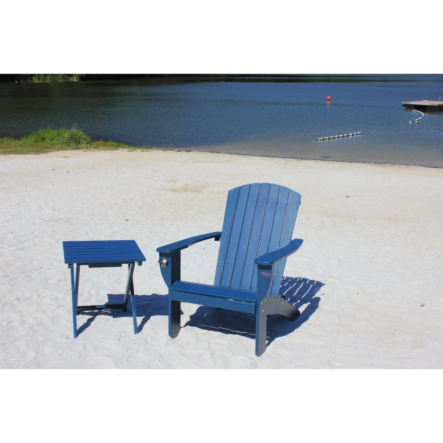 Riverstone | Adirondack Chair with Side Table - Racing Grey