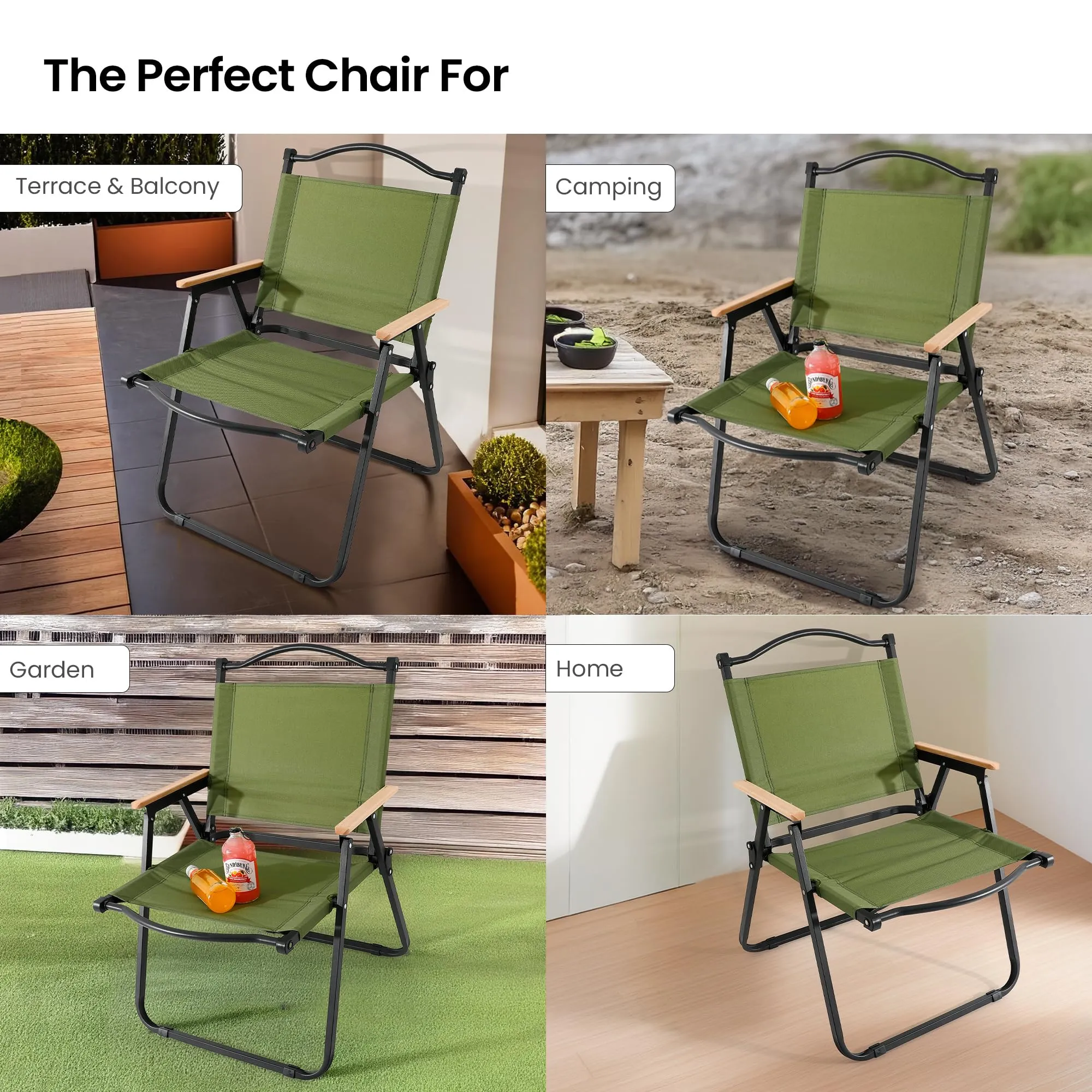 SAVYA HOME Folding Chair For Home - 51*47*77 cm/Foldable Chair/Chair For Home/Camping Chair/Travel Chair/Chair For Study Table/Reading Chair/Study Chair For Kids/Steel Frame/Breathable Fabric-Green