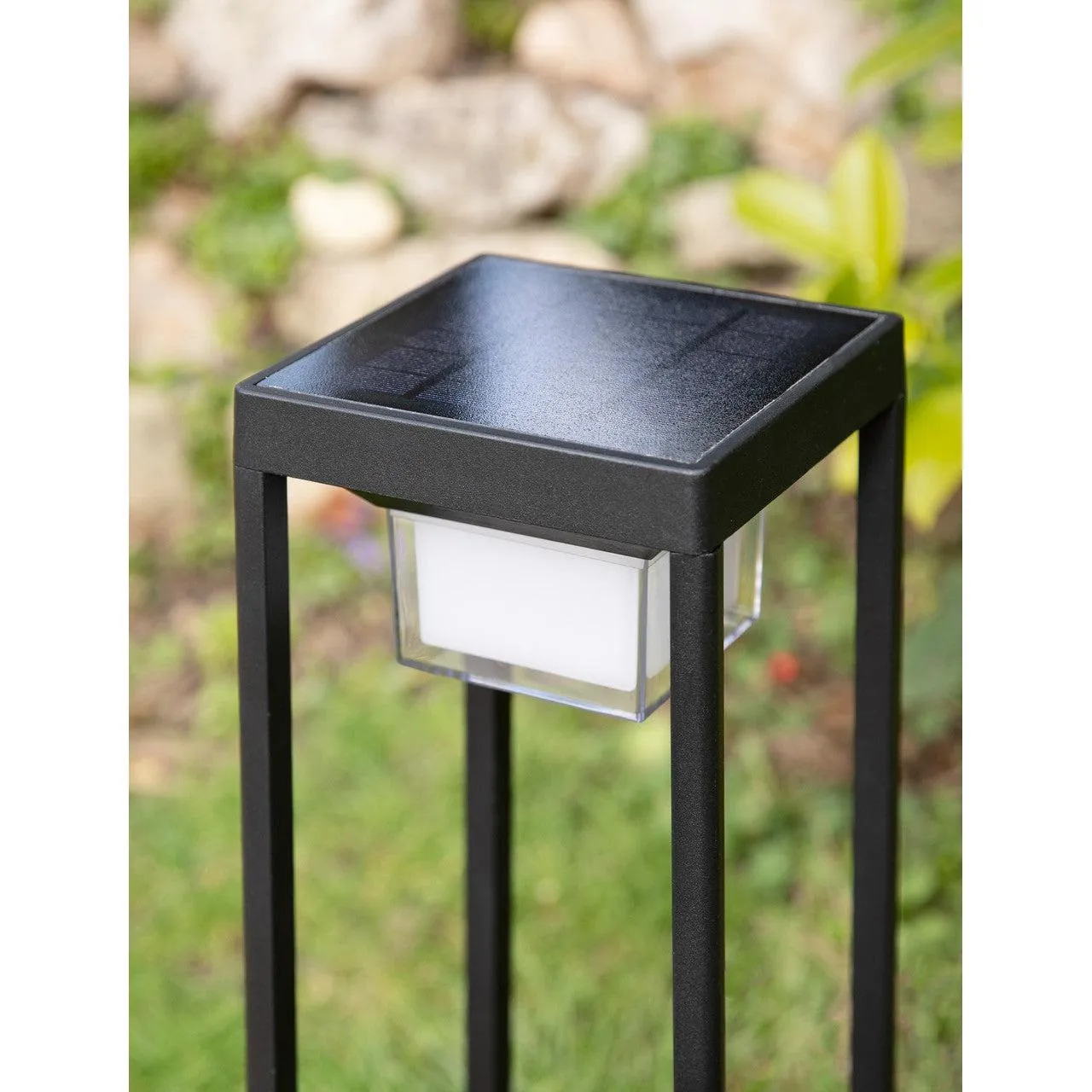 Skye Solar Floor Lantern in Black