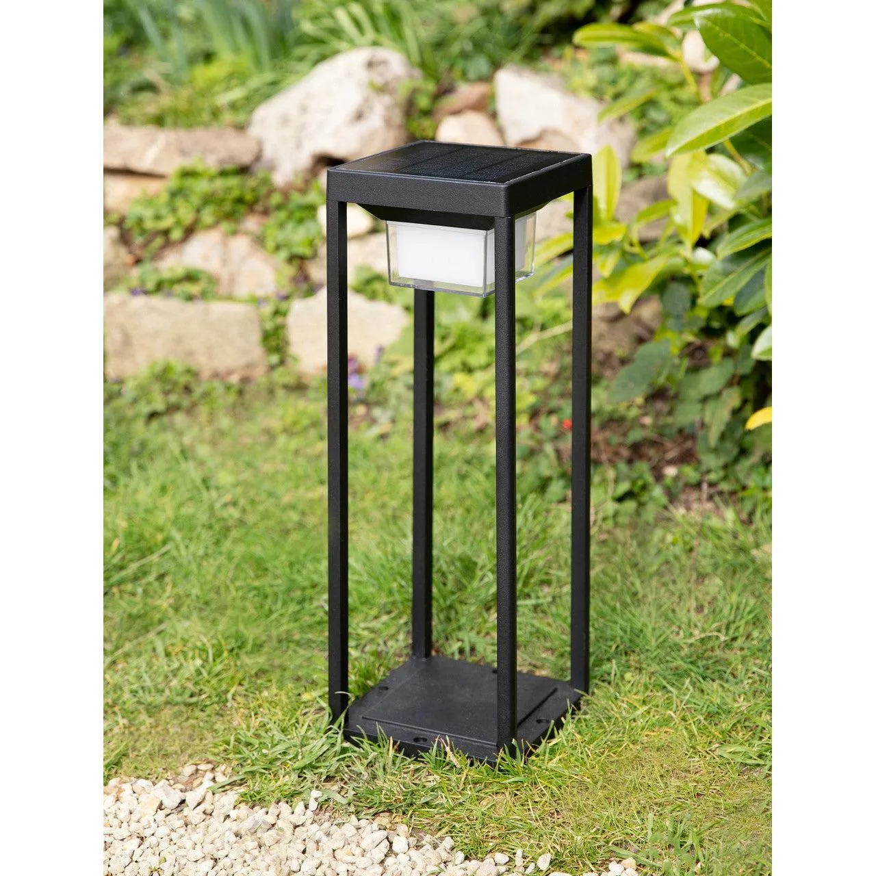 Skye Solar Floor Lantern in Black