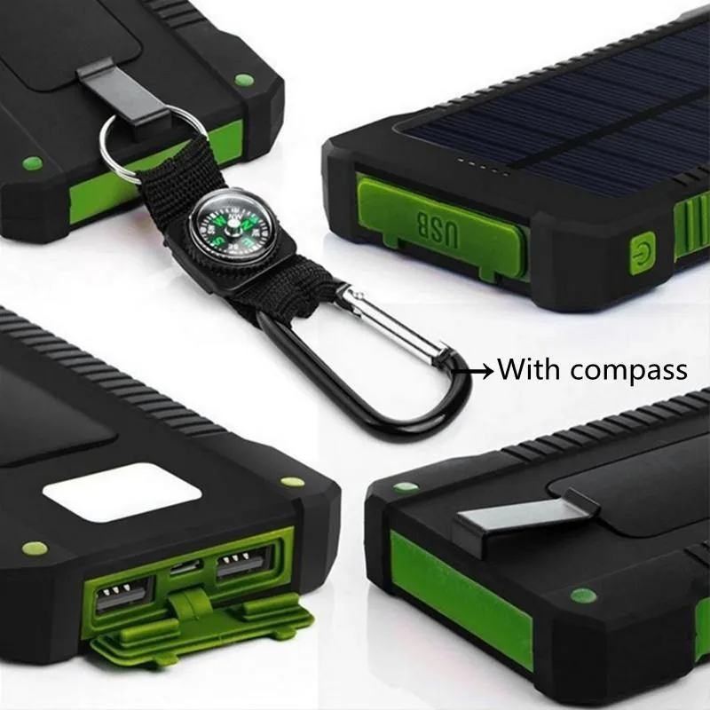 Solar Power Bank With 20000 mAh Waterproof Battery