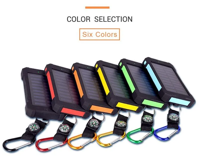 Solar Power Bank With 20000 mAh Waterproof Battery