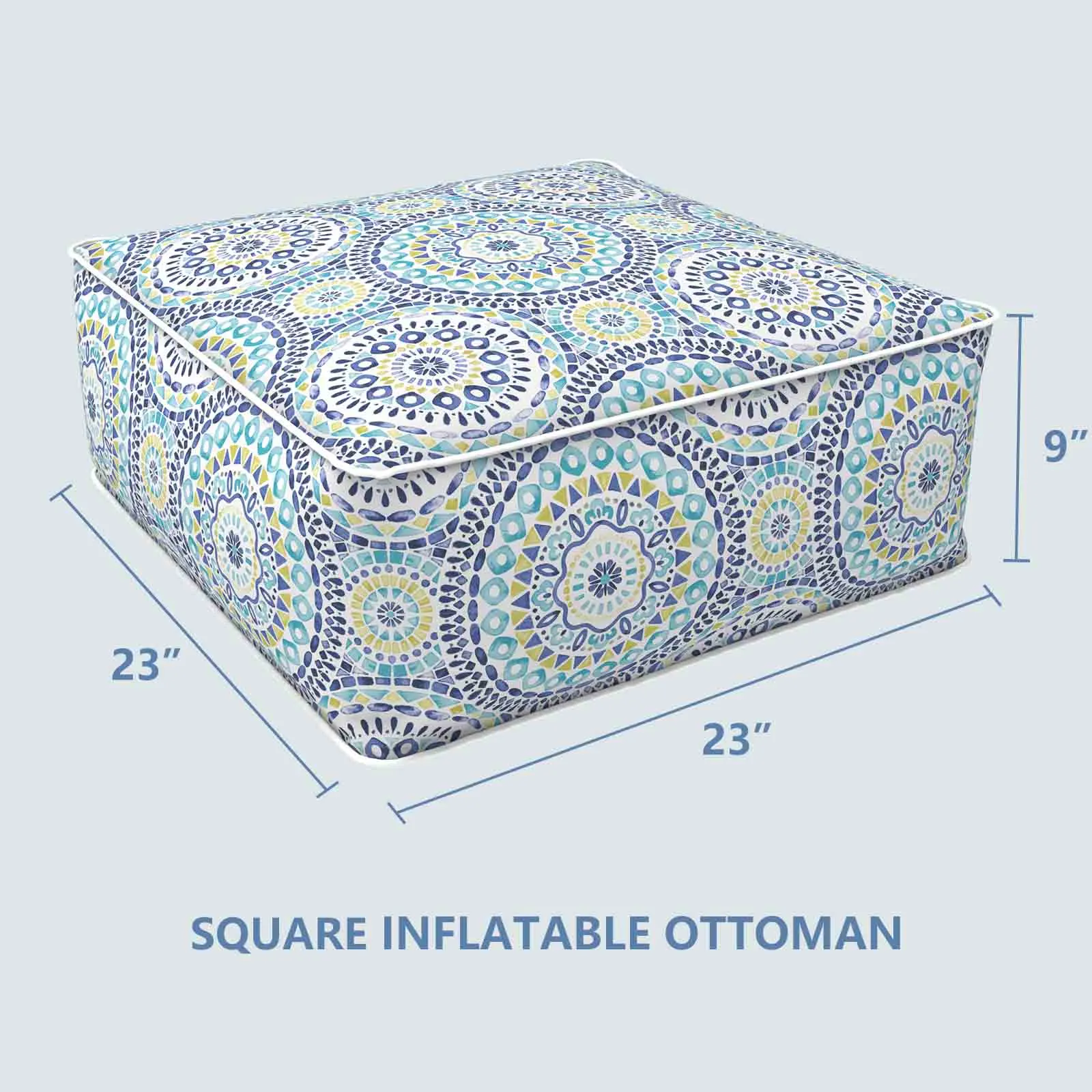 Square Inflatable Ottoman Delancey Lagoon LVTXIII Outdoor