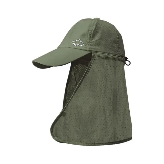 Summer Waterproof Detachable Shawl Breathable Baseball Cap