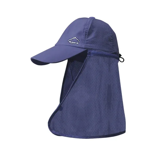 Summer Waterproof Detachable Shawl Breathable Baseball Cap